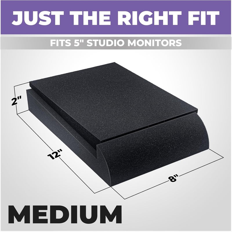 Liquid Stands Studio Monitor Sound Isolation Pads for Speakers 5" High-Density Speaker Foam Pads That Prevents Vibrations Angled Speaker Riser - Acoustic Speakers Isolation Pad for Floor, Desktop - Image 2